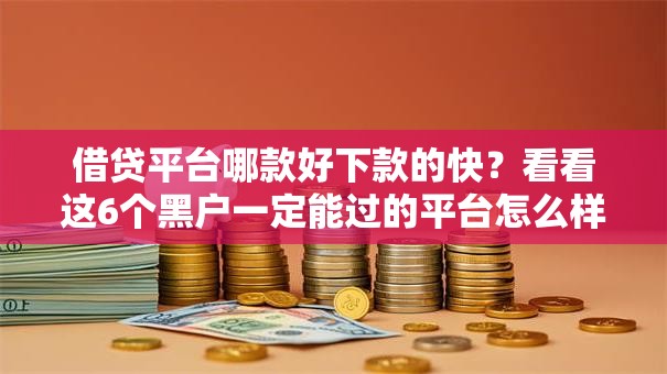 借贷平台哪款好下款的快？看看这6个黑户一定能过的平台怎么样
