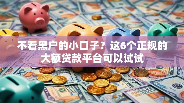 不看黑户的小口子？这6个正规的大额贷款平台可以试试