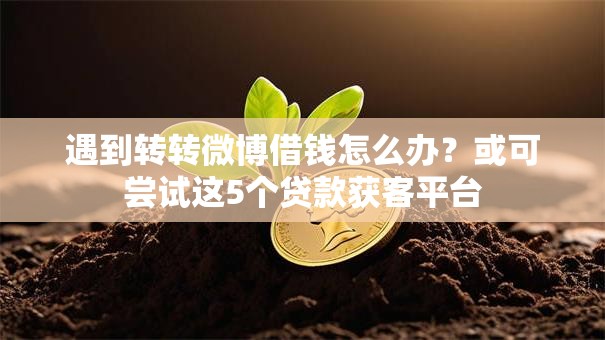遇到转转微博借钱怎么办？或可尝试这5个贷款获客平台