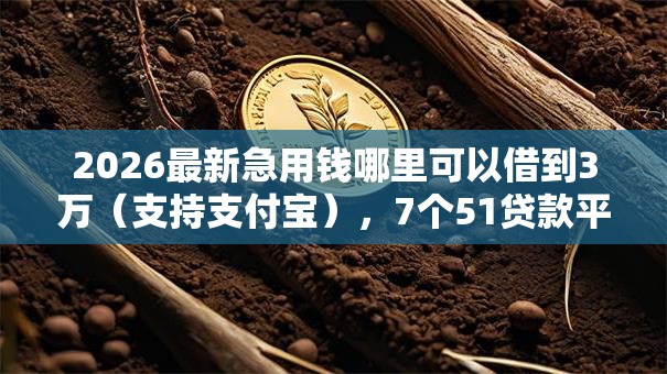 2026最新急用钱哪里可以借到3万（支持支付宝），7个51贷款平台无私分享