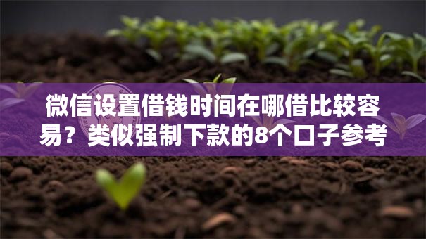 微信设置借钱时间在哪借比较容易？类似强制下款的8个口子参考