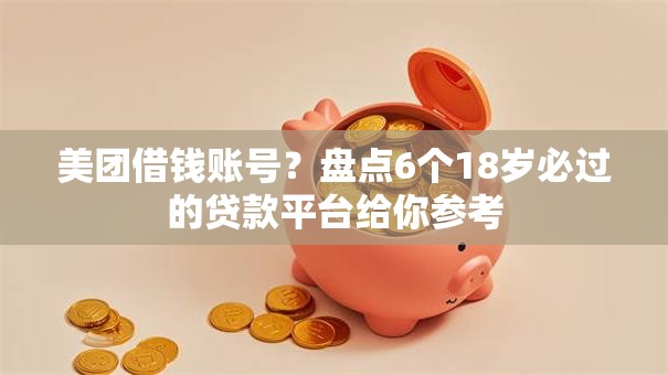 美团借钱账号？盘点6个18岁必过的贷款平台给你参考