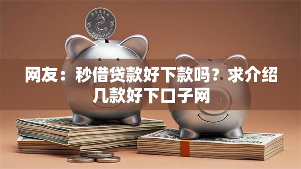 网友：秒借贷款好下款吗？求介绍几款好下口子网