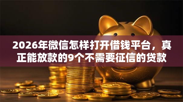 2026年微信怎样打开借钱平台，真正能放款的9个不需要征信的贷款平台推荐