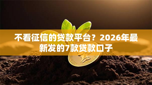 不看征信的贷款平台?2026年最新发的7款贷款口子 不看征信的贷款平台?2026年最新发的7款贷款口子