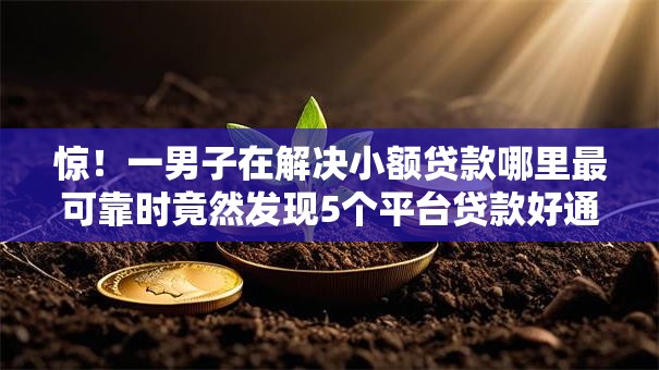 惊！一男子在解决小额贷款哪里最可靠时竟然发现5个平台贷款好通过，事后分享了出来