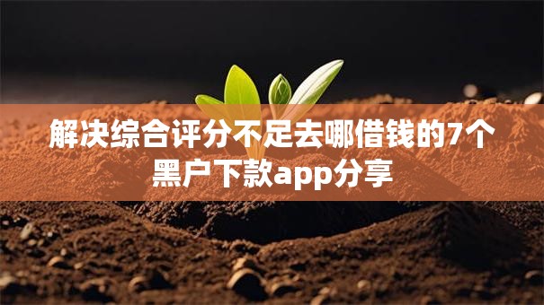 解决综合评分不足去哪借钱的7个黑户下款app分享