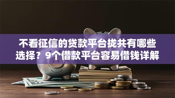 不看征信的贷款平台拢共有哪些选择?9个借款平台容易借钱详解 不看征信的贷款平台拢共有哪些选择?9个借款平台容易借钱详解