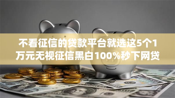 不看征信的贷款平台就选这5个1万元无视征信黑白100%秒下网贷app