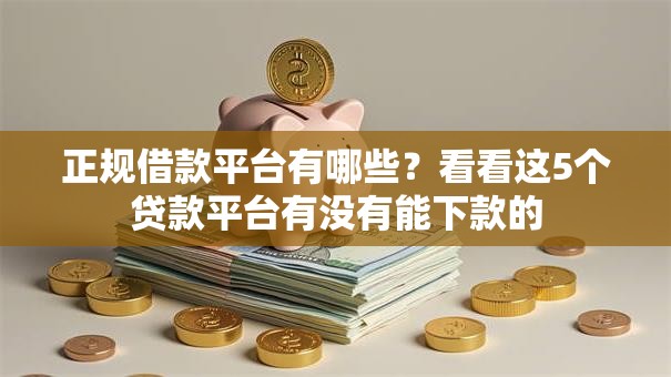 正规借款平台有哪些？看看这5个贷款平台有没有能下款的