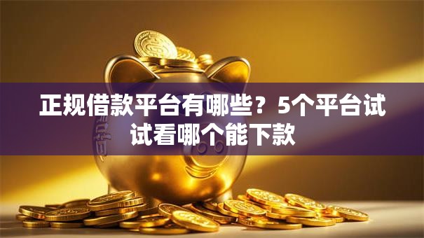 正规借款平台有哪些？5个平台试试看哪个能下款