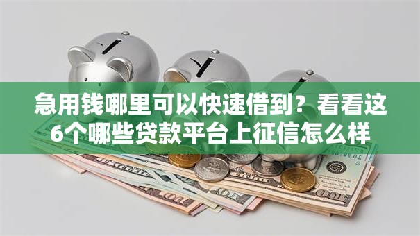 急用钱哪里可以快速借到？看看这6个哪些贷款平台上征信怎么样