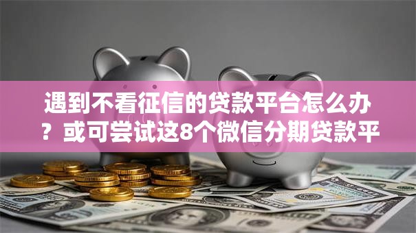 遇到不看征信的贷款平台怎么办？或可尝试这8个微信分期贷款平台