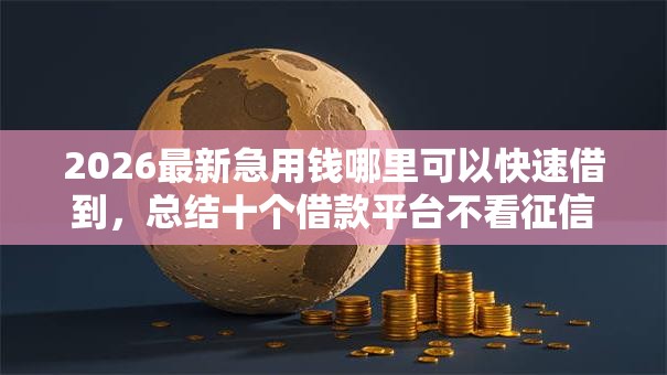2026最新急用钱哪里可以快速借到,总结十个借款平台不看征信负债! 2026最新急用钱哪里可以快速借到,总结十个借款平台不看征信负债!