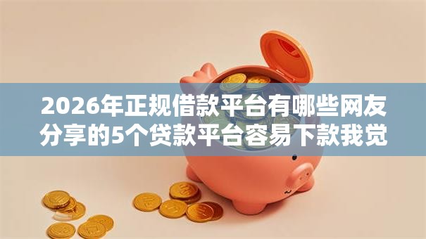 2026年正规借款平台有哪些网友分享的5个贷款平台容易下款我觉得不错！