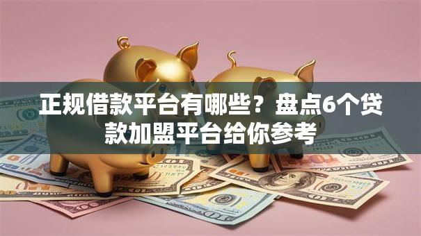 正规借款平台有哪些？盘点6个贷款加盟平台给你参考