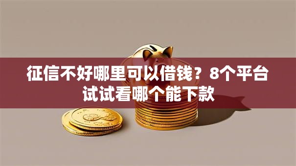 征信不好哪里可以借钱？8个平台试试看哪个能下款