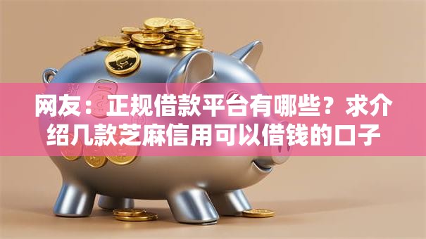 网友：正规借款平台有哪些？求介绍几款芝麻信用可以借钱的口子