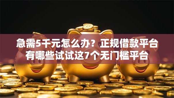 急需5千元怎么办？正规借款平台有哪些试试这7个无门槛平台