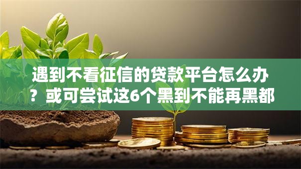 遇到不看征信的贷款平台怎么办?或可尝试这6个黑到不能再黑都能下款的口子 遇到不看征信的贷款平台怎么办?或可尝试这6个黑到不能再黑都能下款的口子