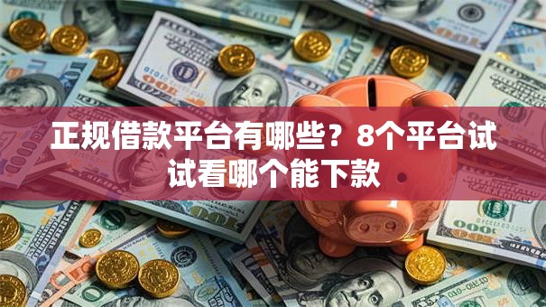 正规借款平台有哪些？8个平台试试看哪个能下款