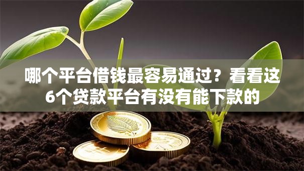 哪个平台借钱最容易通过？看看这6个贷款平台有没有能下款的
