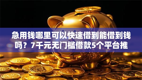 急用钱哪里可以快速借到能借到钱吗？7千元无门槛借款5个平台推荐