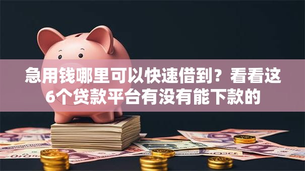 急用钱哪里可以快速借到？看看这6个贷款平台有没有能下款的