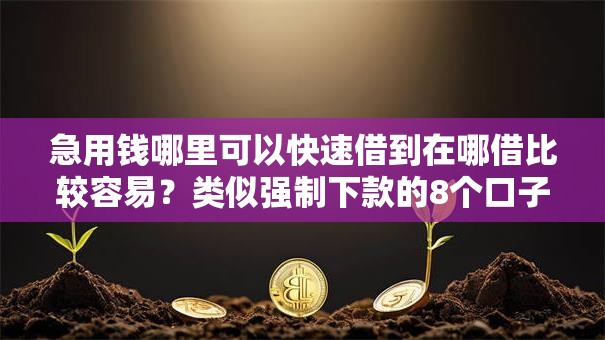 急用钱哪里可以快速借到在哪借比较容易？类似强制下款的8个口子参考