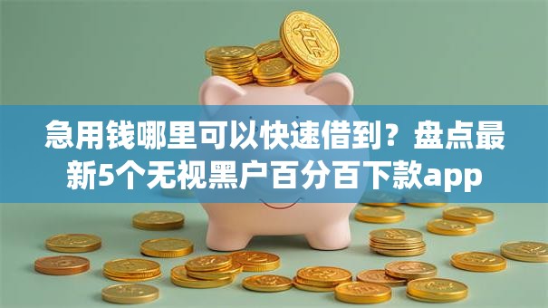 急用钱哪里可以快速借到？盘点最新5个无视黑户百分百下款app