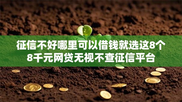征信不好哪里可以借钱就选这8个8千元网贷无视不查征信平台
