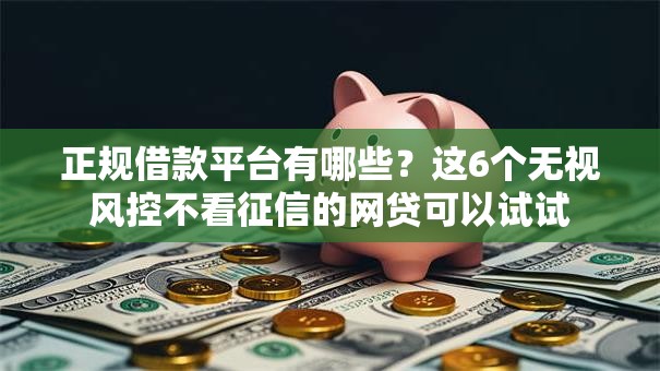 正规借款平台有哪些？这6个无视风控不看征信的网贷可以试试