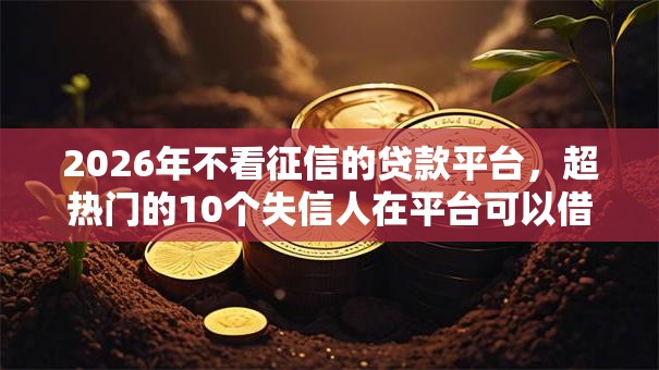 2026年不看征信的贷款平台，超热门的10个失信人在平台可以借钱推荐