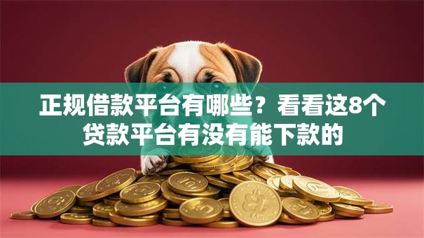 正规借款平台有哪些？看看这8个贷款平台有没有能下款的